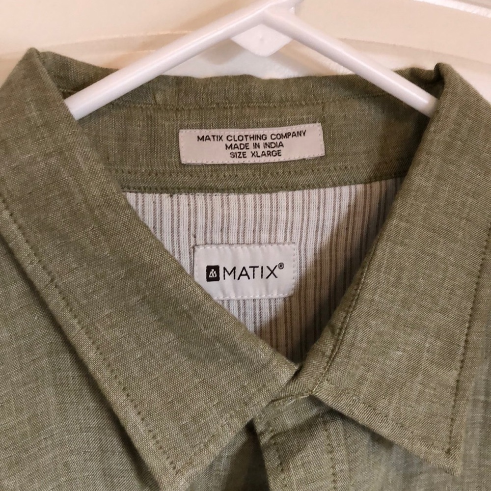 Matix Green Long Sleeve Button Up Shirt - XL